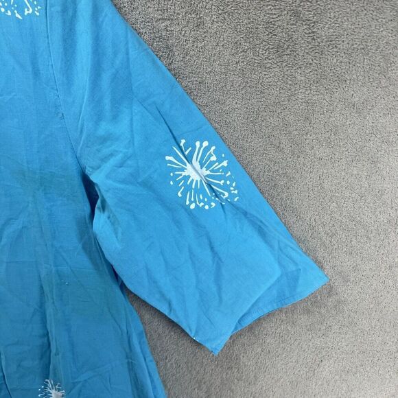 NWT Tendency Women's Long Lightweight Summer‎ Dress Blue Teal Print Small - Picture 6 of 10